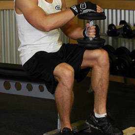 Dumbbell Seated One-Leg Calf Raise thumbnail image