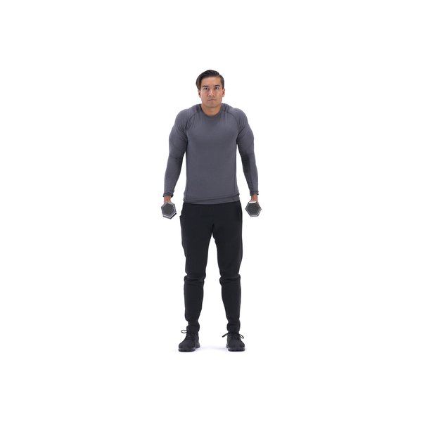 Standing dumbbell shrug thumbnail image