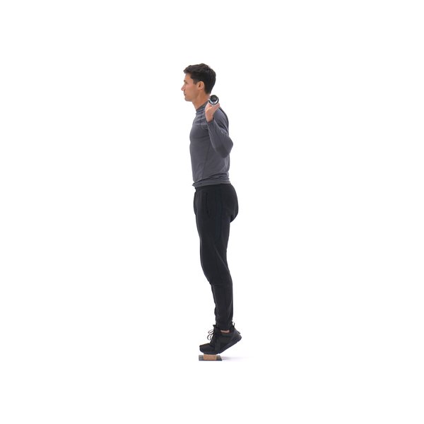 Standing barbell calf raise thumbnail image