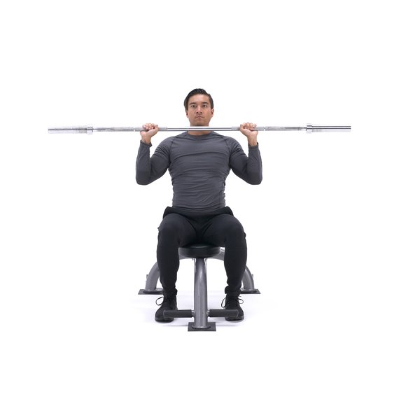 Seated barbell shoulder press thumbnail image